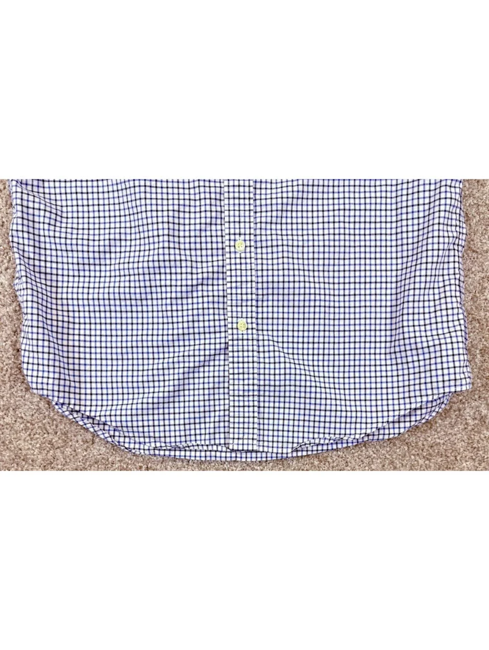 Polo Ralph Lauren Shirt Youth Large Blue Gingham Poplin Check Casual Nat Stretch